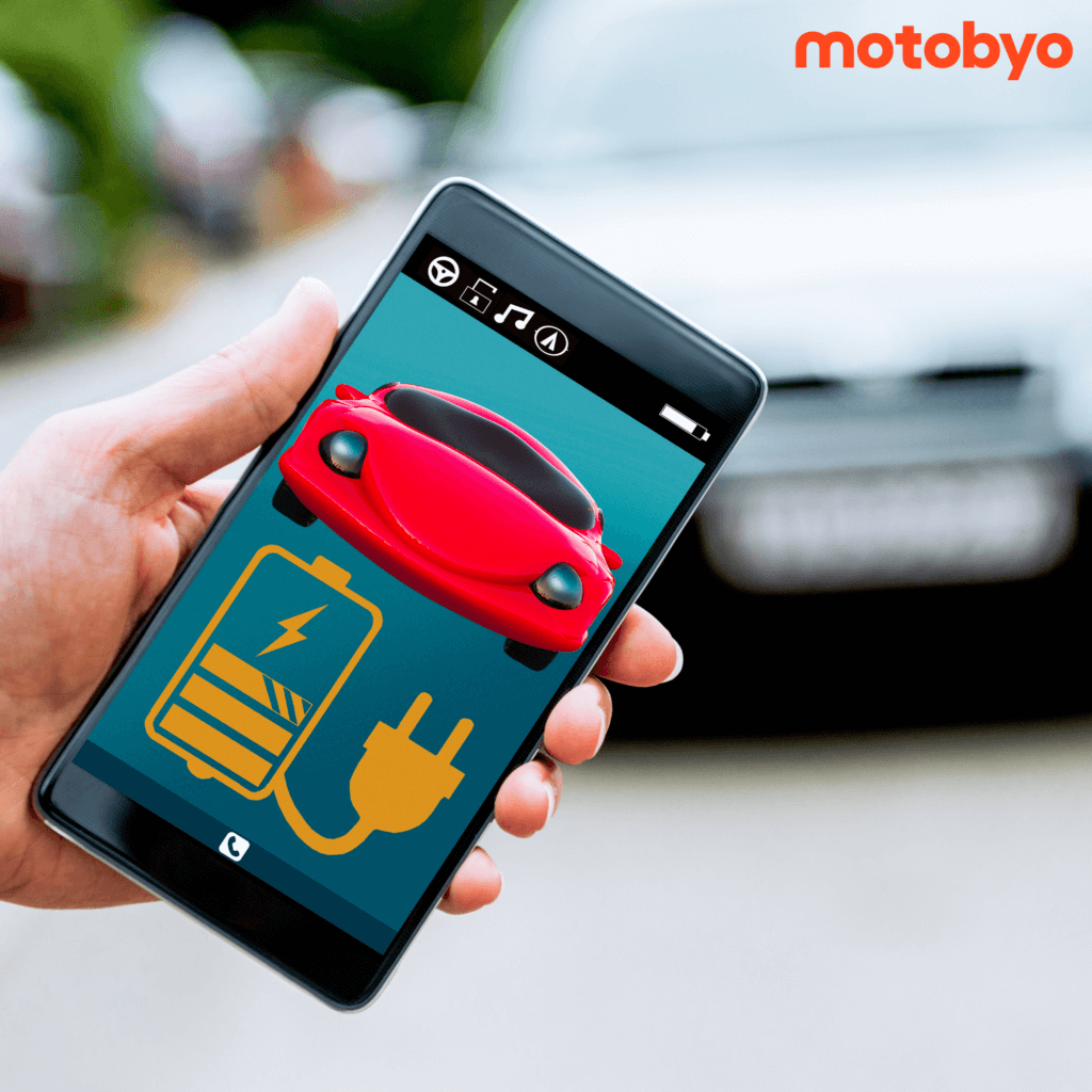 red car on Iphone screen | Motobyo