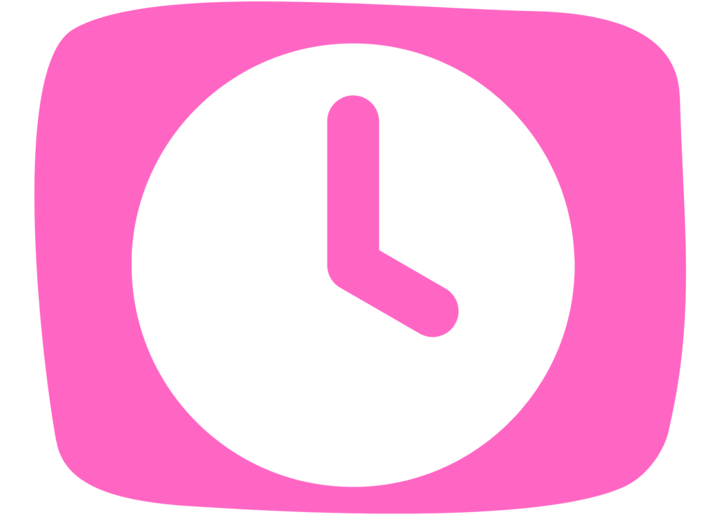White clock pink background