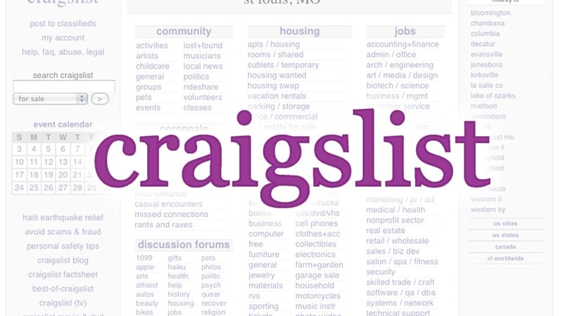 craigslist listing snapshot with logo