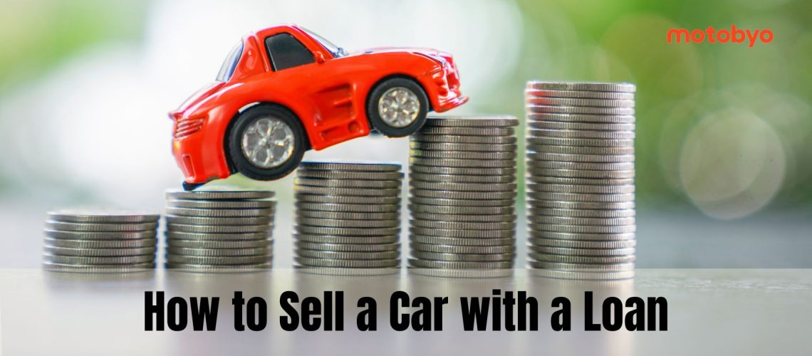 Sell a car with a loan banner image - red toy car over coins